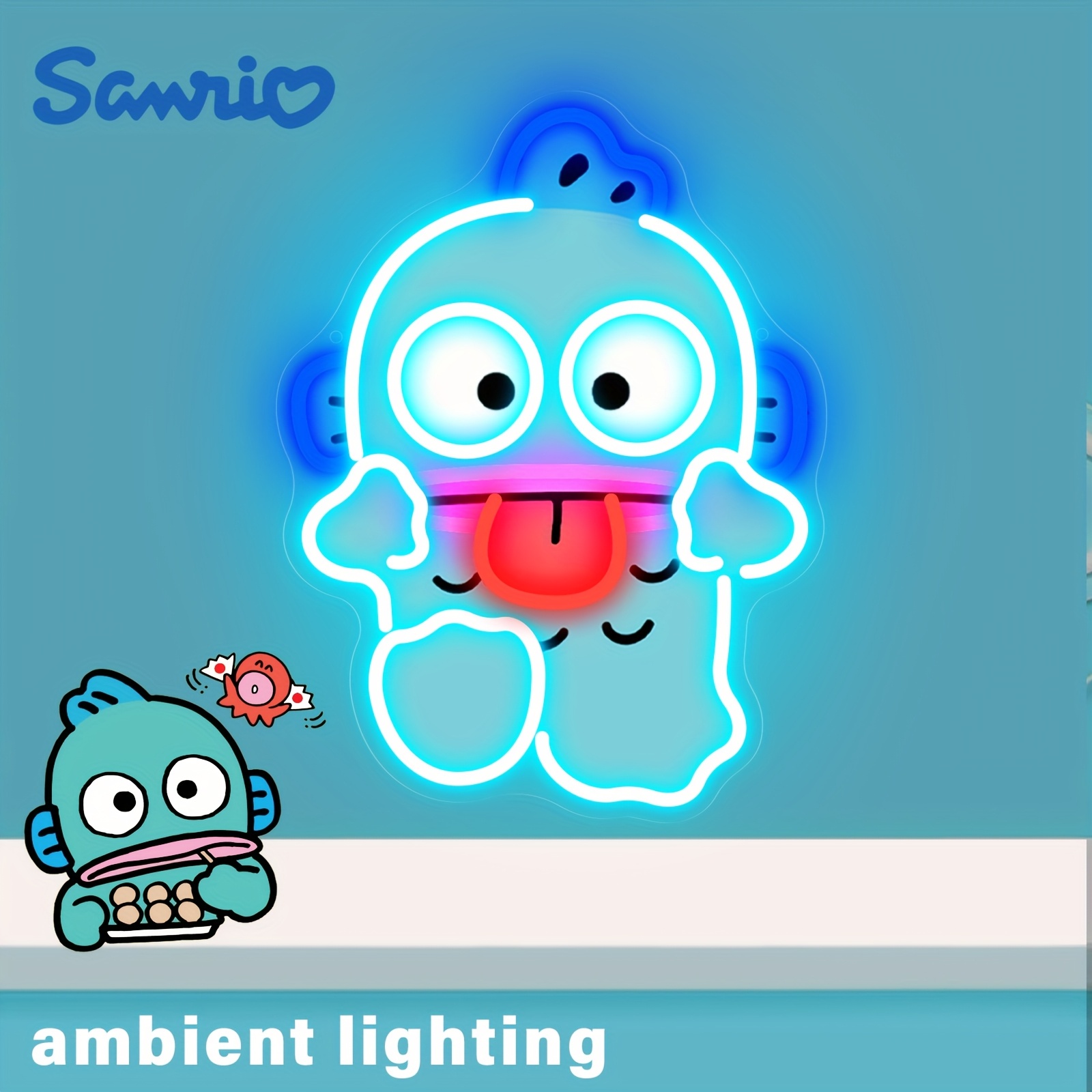 Gaming Accessories Decor - Cute Hangyodon Neon Sign USB LED