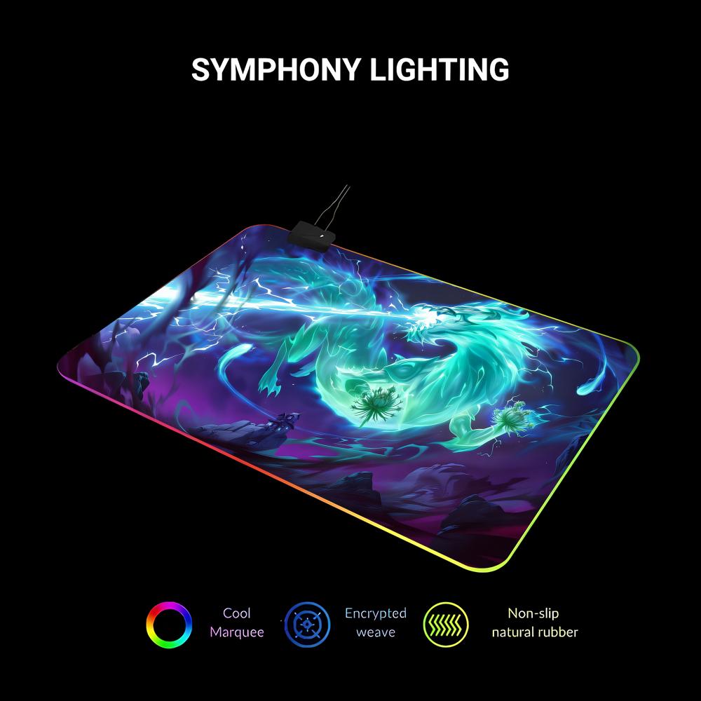 RGB LED Blue Dragon Mouse Pad  - مراجعة Gaming Accessories Pc Setup وسعره
