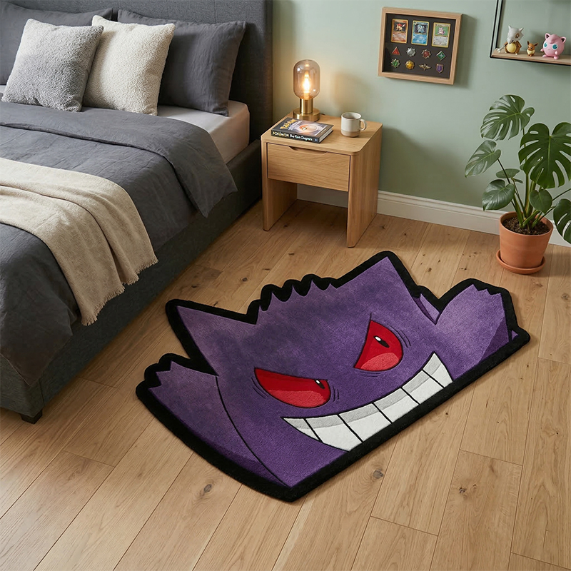 Pokemon Gengar Rug Cute Purple - مراجعة Gaming Accessories Decor وسعره