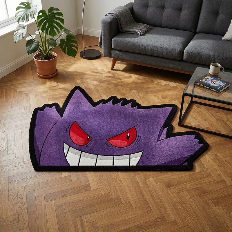 Pokemon Gengar Rug Cute Purple - مراجعة Gaming Accessories Decor وسعره