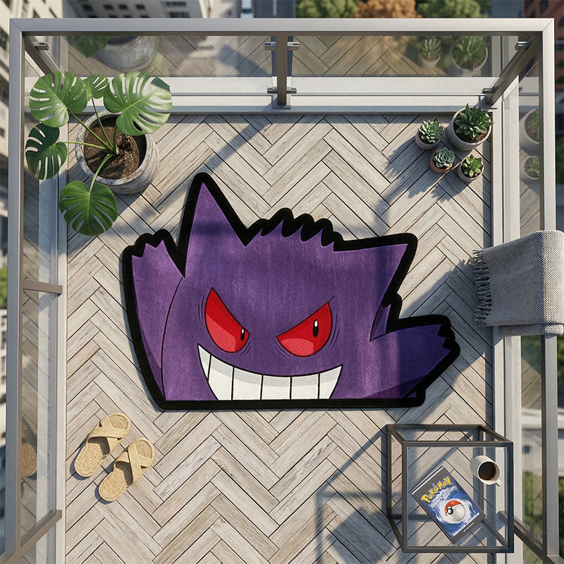 Pokemon Gengar Rug Cute Purple - مراجعة Gaming Accessories Decor وسعره