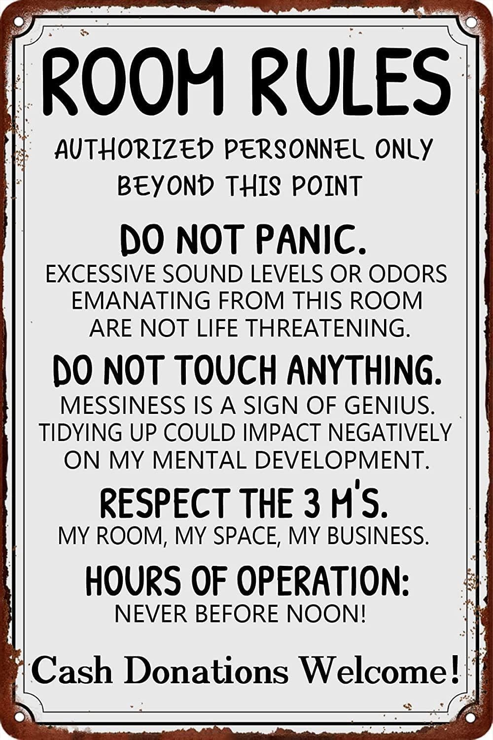Funny Room Rules Metal Tin Sig - مراجعة Gaming Accessories Decor وسعره